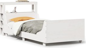 vidaXL Σκελετός Κρεβ. Χωρίς Στρώμα Λευκό 75x190 εκ Μασίφ Πεύκο