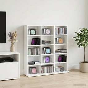 vidaXL Ντουλάπα CD Λευκό 96 x 23,5 x 97,5 εκ. Επεξεργασμένο Ξύλο