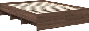 VidaXL Σκελετός Κρεβατιού Καφέ δρυς 150 x 200 cm Επεξεργασμένο Ξύλο