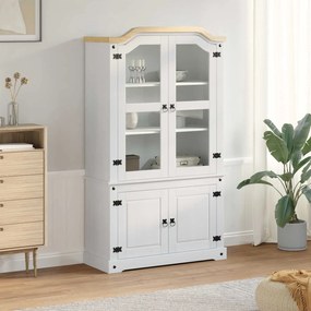 vidaXL Βιτρίνα Λευκό 103.5 x 42 x 180 εκ Στερεά ξυλεία πεύκου