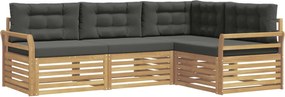 vidaXL Σειρά Καναπέ Εξωτερικού 4 pcs Άσπρο και Ανθρακί