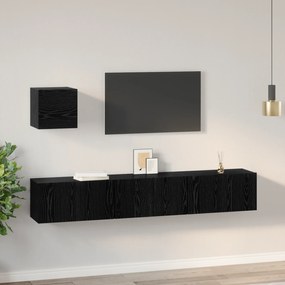 vidaXL Σετ επίπλου τηλεόρασης 4 pcs Μαύρη δρυς 60 x 30 x 30 cm