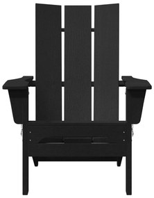 vidaXL Αναδιπλούμενη Καρέκλα Adirondack Μαύρη 74.5x80.5x90 cm HDPE