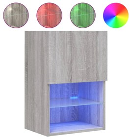 vidaXL Έπιπλο Τηλεόρασης με LED Γκρι Sonoma 40,5x30x60 εκ.