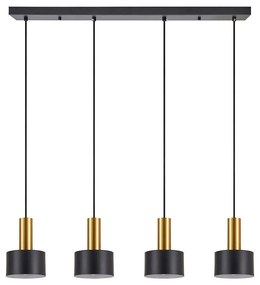 Φωτιστικό Οροφής - Ράγα Adept Tube 77-8637 85x14x300cm 4xE27 60W Black-Gold Homelighting