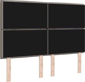 vidaXL LED κεφαλάρι με LED ταινίες φωτός Taupe 144 cm ύφασμα