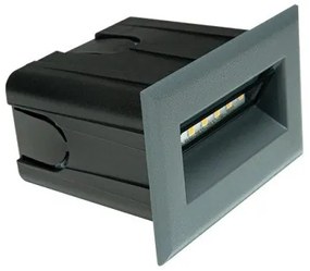Φωτιστικό Τοίχου Χωνευτό LED 3W IP65 3000K Σκούρο Γκρι Step E323 Zambelis-E323-Μαύρο E323