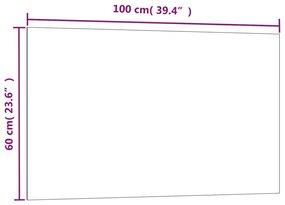 Πίνακας Επιτοίχιος Μαγνητικός Μαύρος 100x60εκ. από Ψημένο Γυαλί - Μαύρο