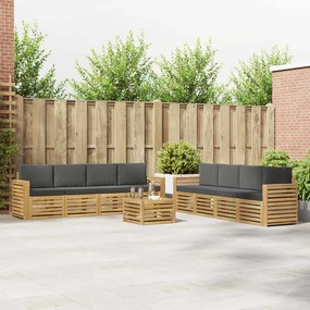 vidaXL Σετ Καναπέ 9 pcs Άσπρο και Ανθρακί 59 x 59 x 37 εκ Πολυεστέρας