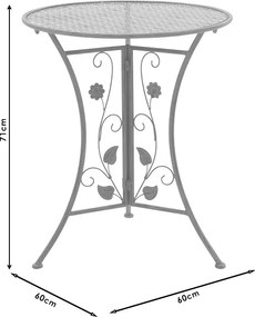 Τραπεζαρία Abriel pakoworld σετ 3τεμ μέταλλο ανθρακί antique