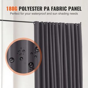 VEVOR Room Divider Portable Panel Room Divider with Wheels Privacy Screen Gray