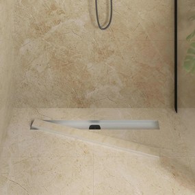 vidaXL Σιφόνι ντους 2-σε-1 με 360° σιφόνι Ασημί 80 cm