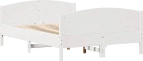 vidaXL Σκελετός Κρεβ. Χωρίς Στρώμα Λευκό 120x200 εκ Μασίφ Πεύκο