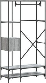 vidaXL Κρεμάστρα Ρούχων με Ράφια Γκρι Sonoma από Επεξεργασμένο Ξύλο