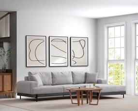 Corner Sofa Eti Black Right - Grey Grey