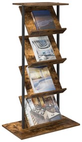 vidaXL Ράφι Περιοδικών Καπνιστό Δρύς 68 x 40 x 123.5 εκ.