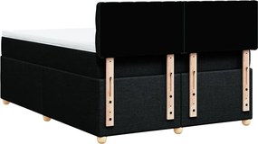 vidaXL Κρεβάτι Boxspring με Στρώμα Μαύρο 140x190 εκ. Υφασμάτινο