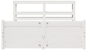 vidaXL Πλαίσιο Κρεβατιού Κεφαλάρι Λευκό 150x200εκ Μασίφ Πεύκο