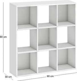 Βιβλιοθήκη Cube Megapap χρώμα λευκό 90x30x90εκ.