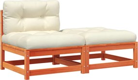 vidaXL Καναπές Κήπου Χωρίς Μπράτσα με Μαξιλάρια και Υποπόδιο