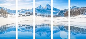 Εικόνα 5 μερών χιονισμένο τοπίο στις Άλπεις - 100x50