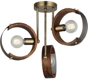 Φωτιστικό Οροφής - Πλαφονιέρα Manya 341LCA1141 56x36cm 3xE27 40W Brown-Gold Opviq