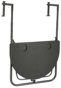 Livin'outdoor 441601  Balcony Foldable Table Half Round Grey