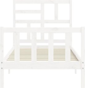 vidaXL Σκελετός Κρεβατιού Χωρίς Στρώμα Λευκό 100x200 εκ. Μασίφ Πεύκο