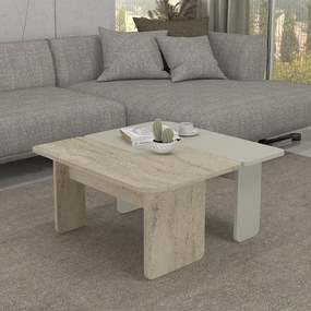 Megapap Τραπεζάκι Σαλονιού Σετ 2τμχ Sevilla Sandstone - Travertine