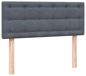 BOX SPRING ΚΡΕΒΑΤΙ ΜΕ ΣΤΡΩΜΑ ΣΚΟΥΡΟ ΓΚΡΙ 120X220 CM ΒΕΛΟΥΔΙΝΟ 3316636