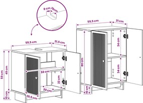 vidaXL Σετ Ντουλαπιών Μπάνιου 2 Τεμαχίων EDE Sonoma Δρυς