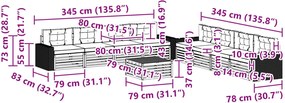 vidaXL Σειρά Καναπέ Εξωτερικού 9 pcs Φυσικό και Μπεζ Πολυεστέρας