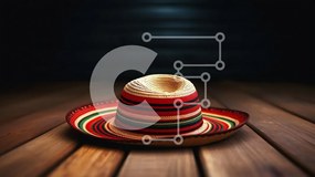 Intra Συλλεκτικό Ξύλινο Παζλ Plywood  4mm - Πολύχρωμο σομπρέρο σε ξύλινη επιφάνεια Σε Ξύλινο Κουτί - Διαστάσεις: 10x10 cm – 25 κομμάτια