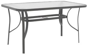 Τραπέζι Ensure ανθρακί μέταλλο-tempered γυαλί 120x70x70εκ 120x70x70 εκ.