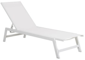 ALUMINUM SUNBED RABIA  WHITE FRAME &amp; TEXTILENE 191,5x55,5x89,5Hcm.