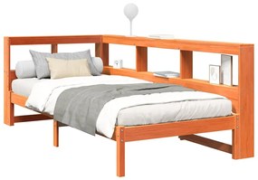 vidaXL Κρεβάτι Βιβλιοθήκη Χωρίς Στρώμα 75x190 εκ Μασίφ Ξύλο Πεύκου