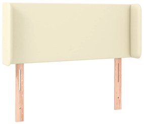 vidaXL Κεφαλάρι Κρεβατιού LED Κρεμ 93x16x78/88 εκ. από Συνθετικό Δέρμα