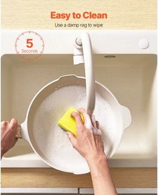 VEVOR 19 Piece Pots and Pans Set Granite Nonstick Kitchen Cookware White