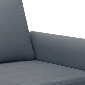 Καναπές Διθέσιος Σκούρο Γκρι 140 εκ. Βελούδινος - Γκρι