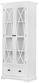 Artekko Credenzas Βιτρίνα Μπουφές από Ξύλο Ακακίας MDF Λευκό (88.9x48.5x199)cm Artekko SA80047-WHIT-DS-AB