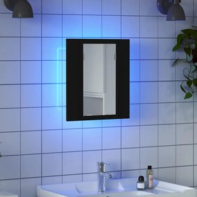 vidaXL Καθρέφτης Μπάνιου με Ντουλάπι LED Μαύρος 40x12x45 εκ. Ακρυλικός