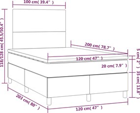 vidaXL Κρεβάτι Boxspring με Στρώμα Κρεμ 120x200εκ. από Συνθετικό Δέρμα