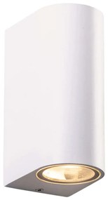 Φωτιστικό Τοίχου - Απλίκα LG2202GU10W 6,8x15,2cm 2xGU10 35W IP65 White Aca Αλουμίνιο,Γυαλί