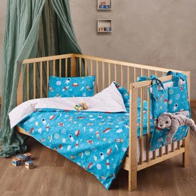 Σεντόνια Βρεφικά Comet (Σετ 2τμχ) Blue-Multi Kentia Crib 60x120cm 100% Βαμβάκι