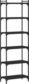 vidaXL Βιβλιοθήκη 6 Επιπέδων Μαύρη 60x30x188 εκ. Επεξεργασμένο Ξύλο