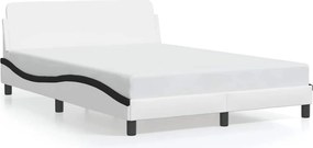 vidaXL Πλαίσιο Κρεβατιού Dover Λευκό/Μαύρο 140x190εκ.Συνθ. Δέρμα