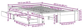 ΣΚΕΛΕΤΟΣ ΚΡΕΒΑΤΙΟΥ ΧΩΡΙΣ ΣΤΡΩΜΑ 120X200 ΕΚ ΜΑΣΙΦ ΞΥΛΟ ΠΕΥΚΟΥ 3309002