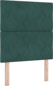 vidaXL Κεφαλάρι Σκούρο Πράσινο 80 cm Βελούδο