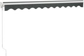 vidaXL Τέντα Πτυσσόμενη Ανθρακί 3 x 2,5 μ. Ύφασμα και Αλουμίνιο