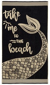 LINO ΠΕΤΣΕΤΑ ΘΑΛΑΣΣΗΣ BEACH TIME BLACK-WHITE 86X160